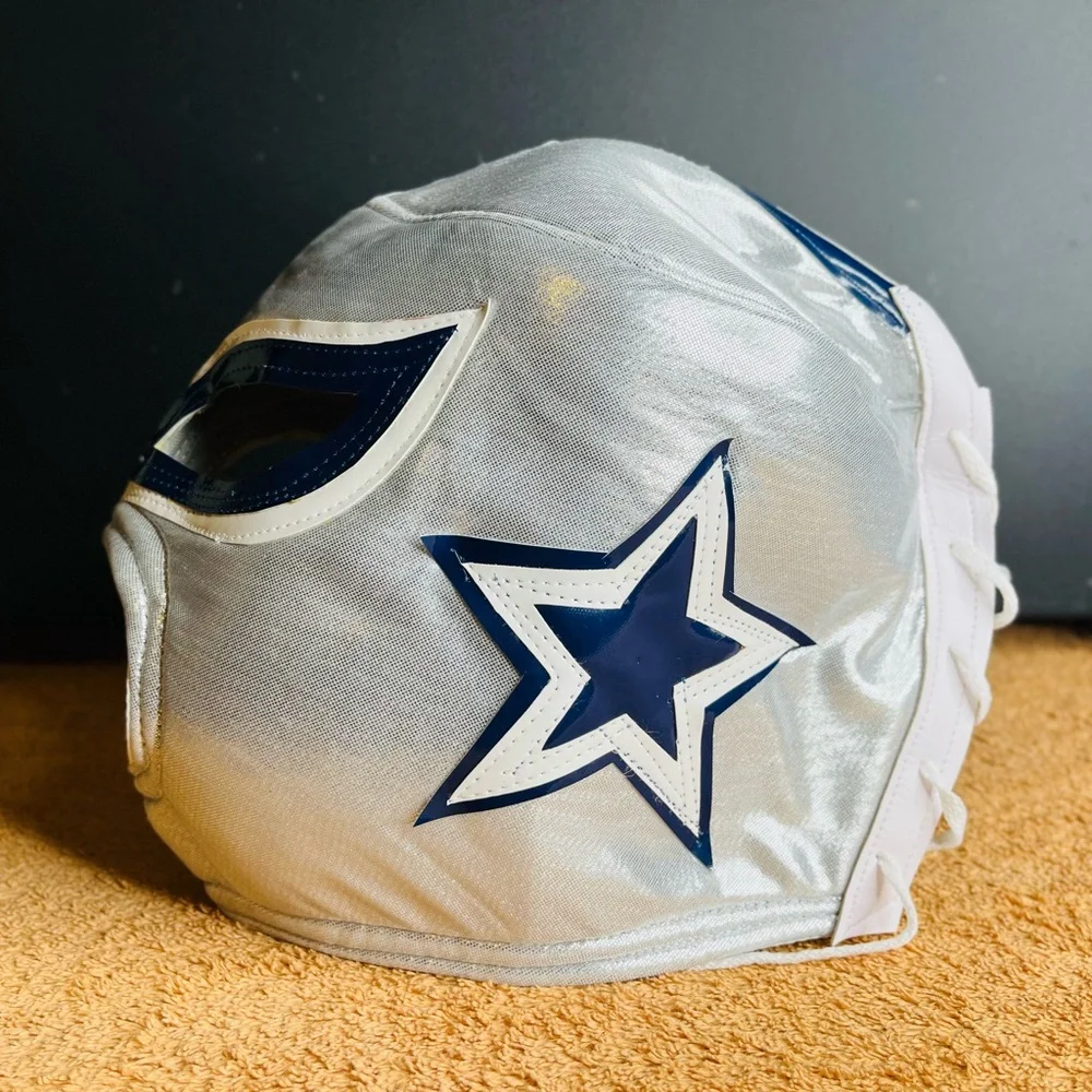 Dallas Cowboys style wrestler mask, Dallas Football Mexican Wrestler style mask